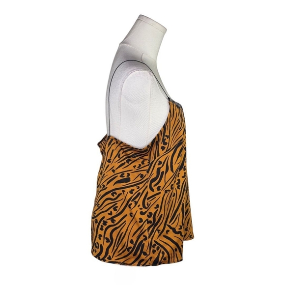 BCBGeneration Bronze Animal Print Cami M NWT Lace Trim Cowl Back Y2K - Picture 5 of 8